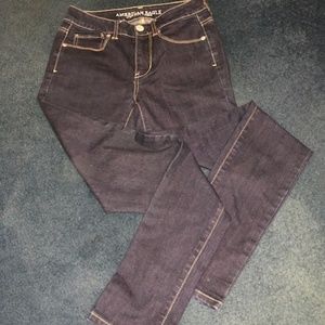 American Eagle Hi-Rise Dark Wash Skinny Jeans